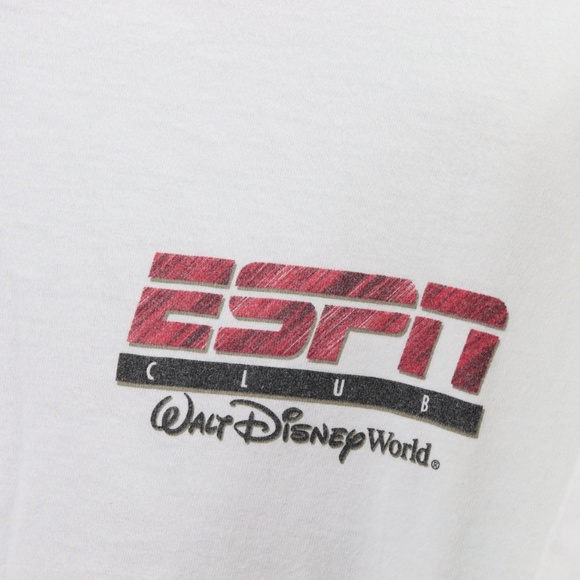 90s Mens XL ESPN Club Disney World T Shirt White - Picture 4 of 8